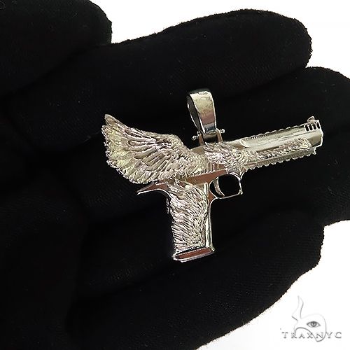 .925 Silver Desert Eagle Gun Pendant Small 69121 - Image 7