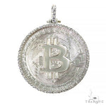 .925 Silver Diamond Bitcoin Pendant 67420 - Image 1