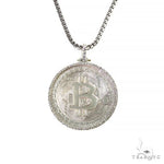 .925 Silver Diamond Bitcoin Pendant With Franco Chain Set 67421 - Image 1