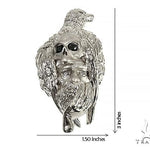 .925 Silver Diamond Crow Skull Face Pendant 66459 - Image 6