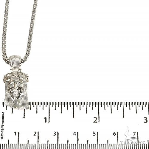 .925 Silver Diamond Jesus Pendant With Franco Set 67423 - Image 4