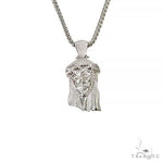 .925 Silver Diamond Jesus Pendant With Franco Chain Set 67424 - Image 1