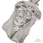 .925 Silver Diamond Jesus Pendant With Franco Chain Set 67424 - Image 3
