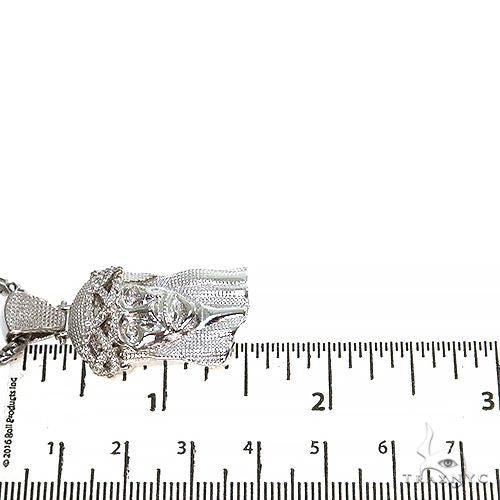 .925 Silver Diamond Jesus Pendant With Franco Chain Set 67424 - Image 6