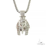 .925 Silver Diamond King Tut Pendant Set With Franco Chain 67422 - Image 1