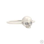.925 Silver Diamond Skull Ring 70858 - Image 5