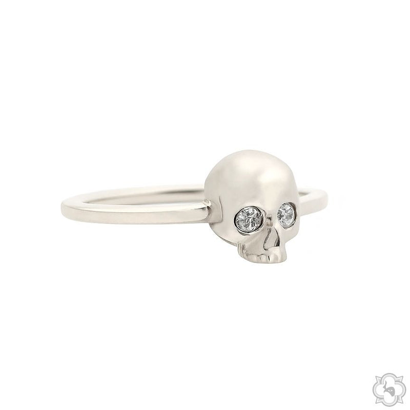 .925 Silver Diamond Skull Ring 70858 - Image 5