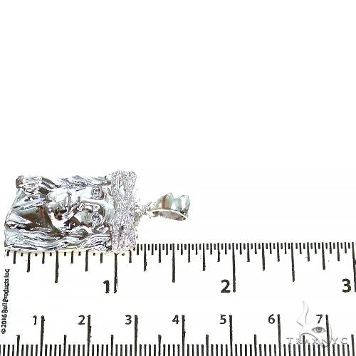 .925 Silver Diamond Small Jesus Pendant 67434 - Image 7