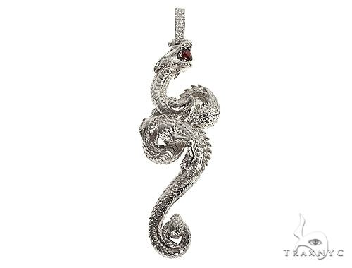 .925 Silver Fully 3D Dragon Pendant 66460 - Image 1