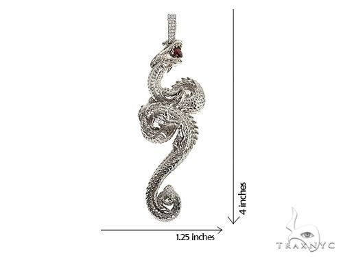 .925 Silver Fully 3D Dragon Pendant 66460 - Image 5