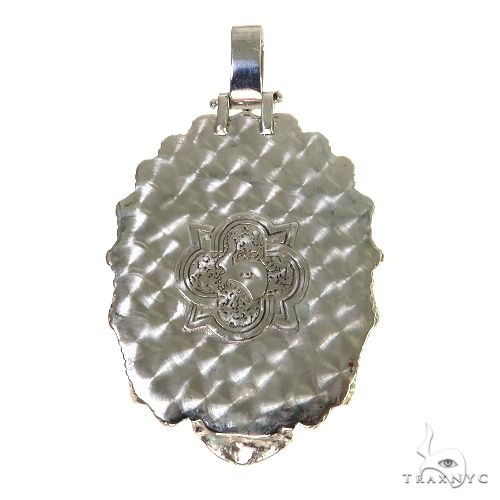 .925 Silver Indian Skull Ruby Pendant 67722 - Image 4