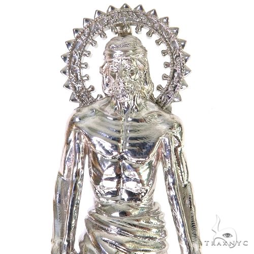 .925 Silver Large  St. Lazarus Cuban Chain Set 67745 - Image 3