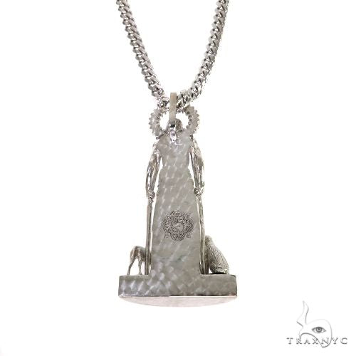 .925 Silver Large  St. Lazarus Cuban Chain Set 67745 - Image 4