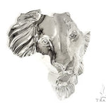 .925 Silver Medium African Lion Face Pendant 66467 66468 - Image 2