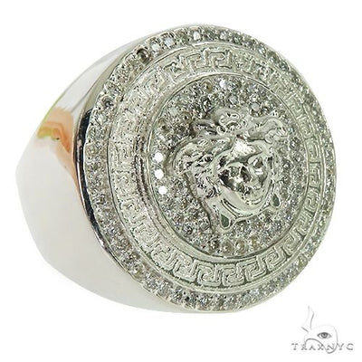 .925 Silver Medusa Diamond Ring 67732 - Image 1