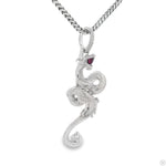 .925 Silver Mini 3D Dragon Pendant Set 70184 - Image 1