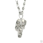 .925 Silver No Talk No Hear No See Skull Pendant Set 70852 - Image 2