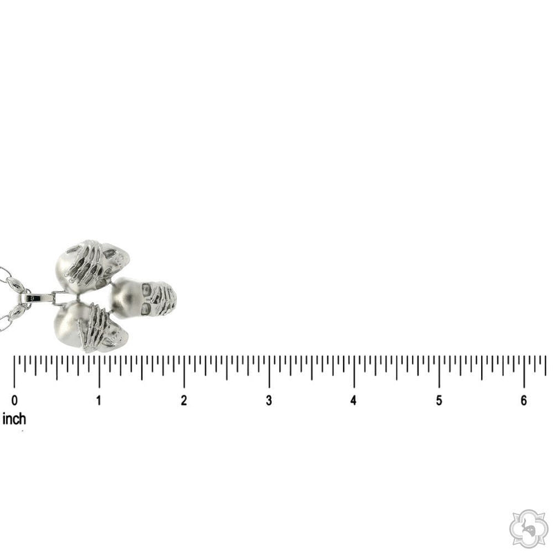 .925 Silver No Talk No Hear No See Skull Pendant Set 70852 - Image 8