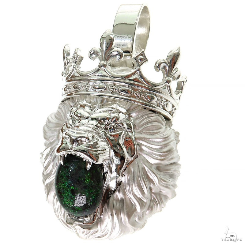 .925 Silver Opal  Lion Pendant 69894 - Image 3