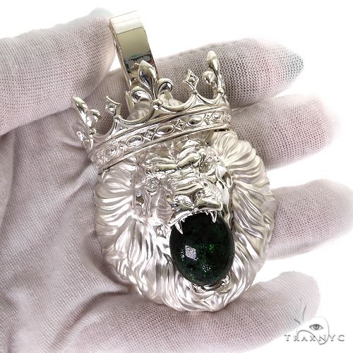 .925 Silver Opal  Lion Pendant 69894 - Image 8