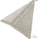 .925 Silver Pyramid Diamond Pendant Set With Miami Cuban Chain 67425 - Image 3