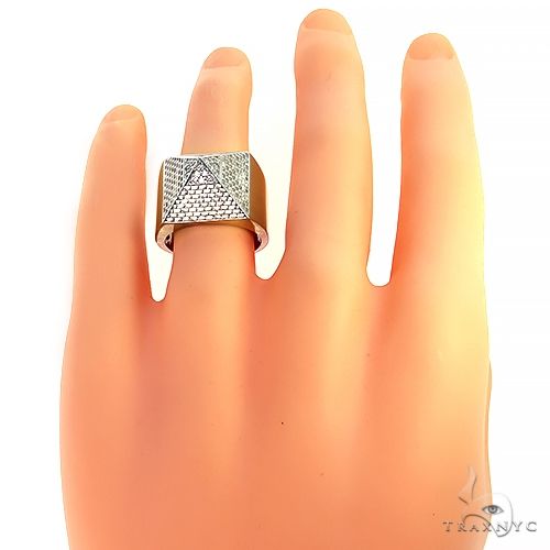 .925 Silver Pyramid Diamond Ring 67419 - Image 6