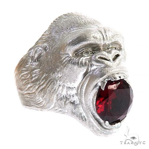 .925 Silver Rhodolite Gorilla Ring 68946 - Image 2