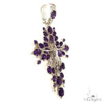 .925 Silver Sovereign's Halo Amethyst Cross pendant 69516 - Image 2
