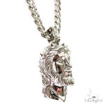 .925 Silver Spikes Crown Jesus Head Pendant Set 69128 - Image 2