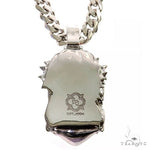 .925 Silver Spikes Crown Jesus Head Pendant Set 69128 - Image 4