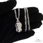 .925 Silver Spikes Crown Jesus Head Pendant Set Mini 69156 - Image 7