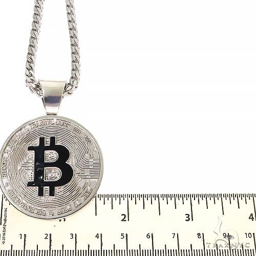 .925 Silver TraxNYC Spinning Bitcoin Pendant With Franco Chain Set 67384 - Image 7