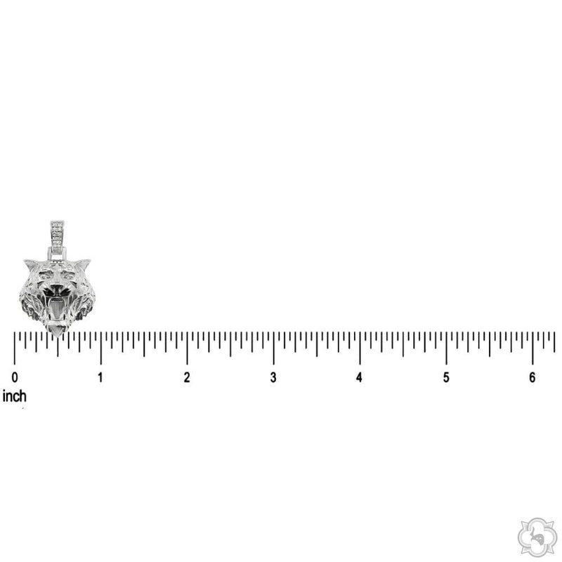 .925 Silver Tiger Head Pendant Small 70737 - Image 5