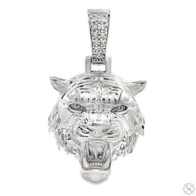 .925 Silver Tiger Head Pendant Small  68963 - Image 1