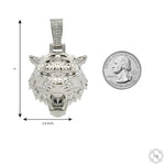 .925 Silver Tiger Head Pendant -Large 68965 - Image 7