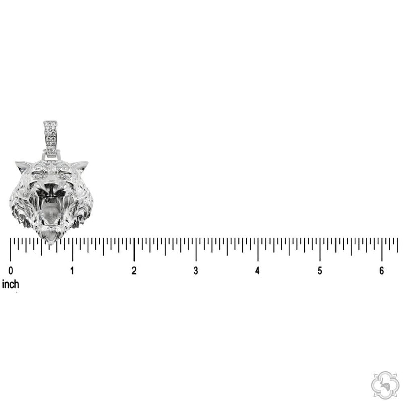 .925 Silver Tiger Head Pendant 2 -Large 70675 - Image 4