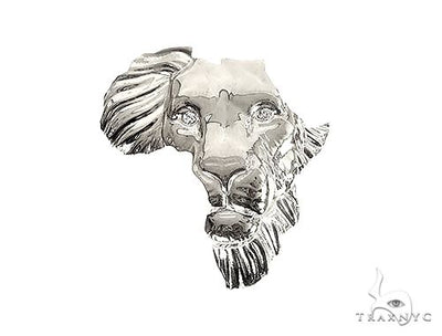 .925 Silver  Small African Lion Face Pendant 66467 - Image 1