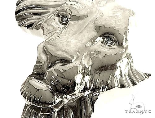 .925 Silver  Small African Lion Face Pendant 66467 - Image 4