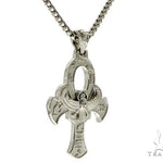 .925 Sterling Silver TraxNYC's Mystique Ankh Cross Crucifix Franco Chain S 61366 - Image 2