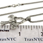 .925 Sterling Silver TraxNYC's Mystique Ankh Cross Crucifix Franco Chain S 61366 - Image 5