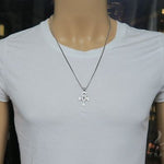 .925 Sterling Silver TraxNYC's Mystique Ankh Cross Crucifix Franco Chain S 61366 - Image 7