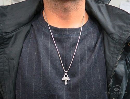.925 Sterling Silver TraxNYC's Mystique Ankh Cross Crucifix Franco Chain S 61366 - Image 8
